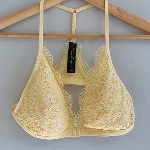 (2/$20) Buttercream Yellow Front Clasp Lace Bralette Large